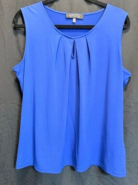 Kasper Women’s Sleeveless Pleated Shell Top - Blue